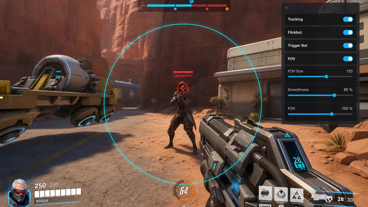 Overwatch 2 Hacks aimbot FOV and bone targeting